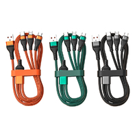 3Pcs Braided 3-In-1 6A Fast Charging Data Cable For Android Apple