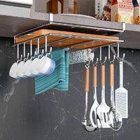 Stainless Steel Double Layer Cabinet Shelf Towel Holder Chopping Board  Rack