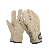 Two Layers Leather Outdoor BBQ Gloves Fire Heat Resistant Kitchen Cooking  Mitts