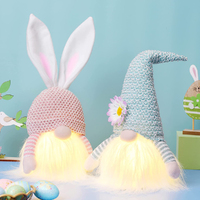 2Packs LED Light Gnomes Decor Bunny Plush Gnome Ornaments Christmas Decorations