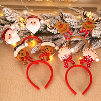 4 Pack Christmas Decorations Plaid Hair Hoop Decoration Christmas Head Buckle