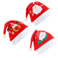 3Pcs Christmas Hat Plush Santa Hat Santa Claus Snowman Elk Christmas Decorations