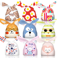 90Pcs Cute Rabbit Ear Bags Cookie Plastic Bags&Candy Gift Bags
