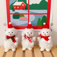 3Pcs Cute Plush Toys Backpack Pendant Keychain Pendant Christmas Decoration