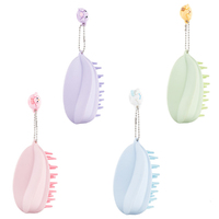 4Pcs Scalp Massage Shampoo Comb Dry and Wet Cleaning Silicone Shampoo Brush
