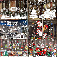 6 sheets Christmas Window Sticker Christmas Window Wall Stickers Christmas Decor