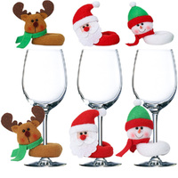 6Pcs Christmas Wine Glass Set Santa Snowman Reindeer Christmas Home Decor
