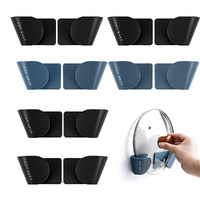 6 Pairs of Wall Mount Pot Lid Organizer Pot Hangers Lid Holder For Kitchen