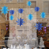 18Pcs Christmas Three-Dimensional Snowflakes Party Decorations Accessories