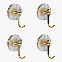 4pcs Bathroom Hook Transparent Sticky Hook Kitchen Light Towel Sticky Hook