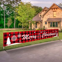 Merry Christmas Banner Christmas Bunting Banner Xmas Hanging Sign Hanging Decor