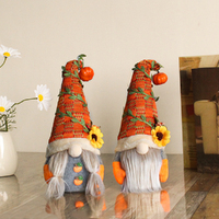 2Pcs Christmas Cute Sunflower Doll Decor Fall Gnome with Pumpkin