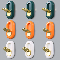 9Pcs Folding hook Wall Door Self Adhesive Hooks Waterproof Sticky Hooks