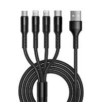 4 In 1 USB Fast Charging Cable With Dual Lightning Type-C And Micro USB Port
