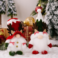 2 Pack Christmas Rudolf Antlers Doll Ornament Faceless Doll Holiday Decoration
