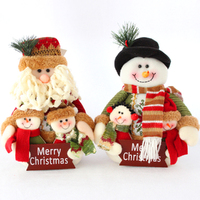 2Pcs Christmas Dolls Family Portrait Old Man Snowman Xmas Decoration