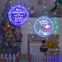 2-Pack Christmas Hanging Light 3D LED Light With Music Christmas Window Light