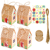 24Sets Advent Calendar Gingerbread Gift Box Christmas Treat Candy Favor Box