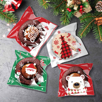 400Pcs Christmas Candy Cookie Self-Adhesive Gift Packaging Biscuit Baking Bag