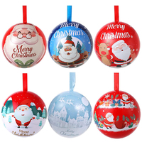 6Pcs Christmas Candy Jar Hanging Decorations Christmas Tinplate Candy Ball Box