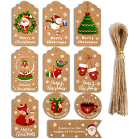 50 Pack Christmas Kraft Paper Gift Tags for DIY Xmas Holiday Present Wrap Stamp