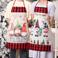 2 Pack Christmas Aprons Faceless Doll Printed Cartoon Aprons Home Kitchen Aprons
