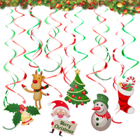 36Pcs Christmas Hanging Swirl Decorations Christmas Party Decoration Xmas Decor