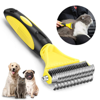 Pets Stainless Steel Grooming Brush Double Sided Shedding Pet Grooming Brush