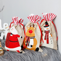 3Pcs Christmas Decorative Supplies Handbag Children's Gift Bag Candy Storage Bag