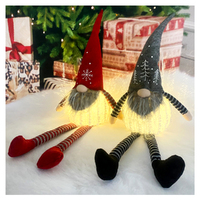 2Pcs Christmas Luminous Long Legs Faceless Doll Rudolph Party Christmas Decora