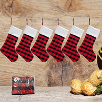 6 Pack Large Christmas Stockings for Family Xmas Holiday Season Party Decor