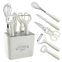 6 Pcs Kitchen Gadget Set Stainless Steel Multi-function Scissors Peeler