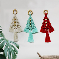 Macrame Christmas Tree 3Pcs Boho Christmas Decor Xmas Ornaments Set Wall Hanging