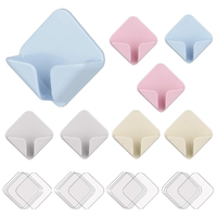 8 Pack Wall Mounted Plastic Adhesive Hooks Toothbrush 