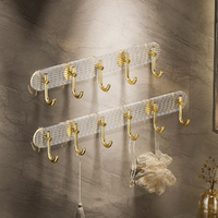 2 Pack Light Luxury Punch-Free Acrylic Bathroom Towel Hook Bathroom Clothes Hook