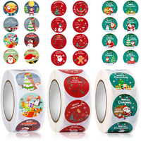 1500 Pcs Merry Christmas Stickers Roll For Christmas Cards Envelopes Bags Boxes