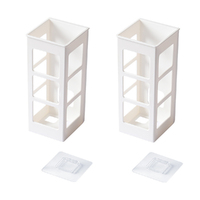 2Pcs Wall Mounted Hollow Storage Box Curly Hair Stick Straight Comb Storage Rack