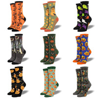 9 Pairs Good Luck Sock Men's and Women's Halloween Mid-Tube Socks for Adult