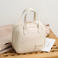 Waterproof Large Capacity Travel Toiletry Bag Handle Portable PU Cosmetic Bag