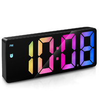 Colorful Digital Alarm Clock Voice Control Colorful Font Night Mode Table Clock
