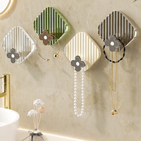 8pcs Bathroom Hook Transparent Sticky Hook Kitchen Light Luxury Towel Hook