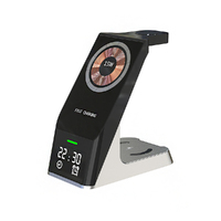 6 in 1 Magnetic Wireless Charger Stand Fast Charging Dock With Alarm Clock