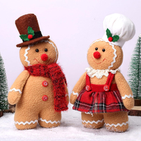 2Pcs 30cm Christmas Gingerbread Man Doll Ornaments Indoor Home Party Gift Decor