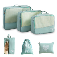 6Pack Lightweight Travel Luggage Organizers With Shoe Toiletry Bag & Laundry Bag