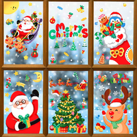 317 Pcs 8 Sheet Christmas Window Cling Sticker For Glass Xmas Decals Decorations
