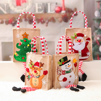4pcs Christmas Gift Bag Eve Apple Candy Bag Santa Claus Snowman Elk Storage Bags