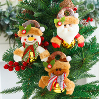 6Pcs Christmas Bells Pendant Santa Hanging Decor Xmas Tree Hanging Ornament