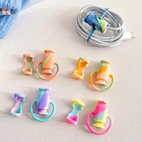 5 Pack Data Cable Protective Cover Silicone Cartoon Protective Mobile Wire Cover