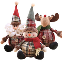 3Pcs Christmas Tree Hanging Ornament Snowman Elk Doll Merry Christmas Decoration
