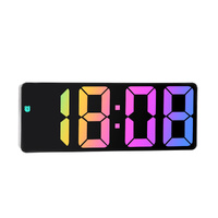 Digital Alarm Clock Voice Control Colorful Font Night Mode Table Clock desk Clock 